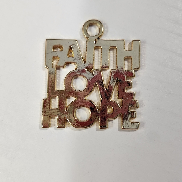 FAITH, LOVE HOPE Vintage Pendant Keychain Keyring - Picture 2 of 2